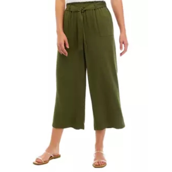 True Craft Twill Cropped Wide Legged Pants Cyprus size large - Picture 1 of 9